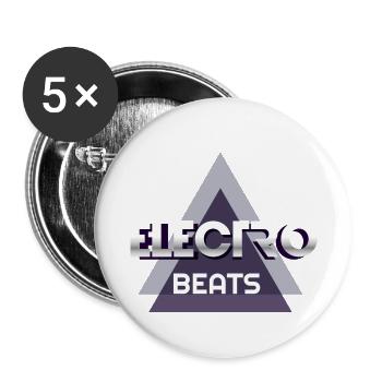 Techno Music Electro Beats Rave Shirt Gift - Buttons small 1''/25 mm (5-pack) - white - Front
