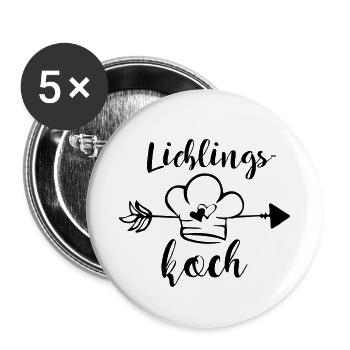 Lieblingskoch kochen Hobbykoch Spruch Geschenk - Buttons klein 25 mm (5er Pack) - Weiß - Vorne