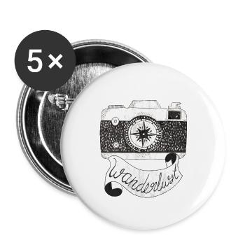 Kompass camera utstrengstrang In photographer gift - Buttons small 1''/25 mm (5-pack) - white - Front