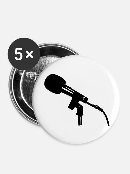 mikrofon - Buttons klein 25 mm (5er Pack) - Weiß