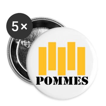 French fries - Buttons small 1''/25 mm (5-pack) - white - Front