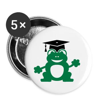 Frosch Promotion Doktorhut Medizin Tiermedizin - Buttons klein 25 mm (5er Pack) - Weiß - Vorne