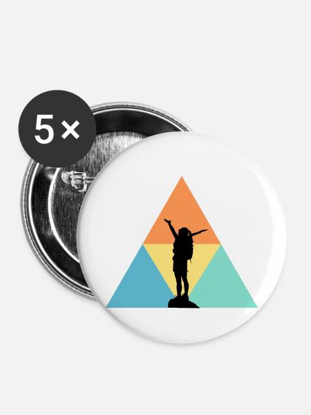 Reise - Buttons klein 25 mm (5er Pack) - Weiß