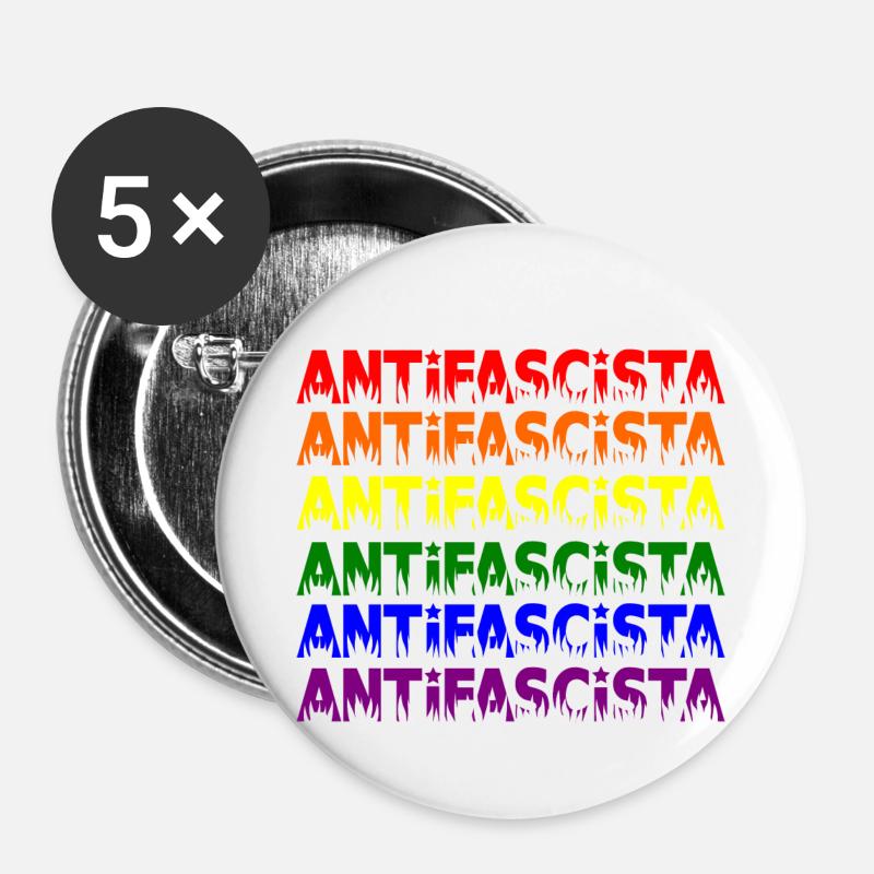 Antifascista -- Pride - Buttons small 1''/25 mm (5-pack) - white