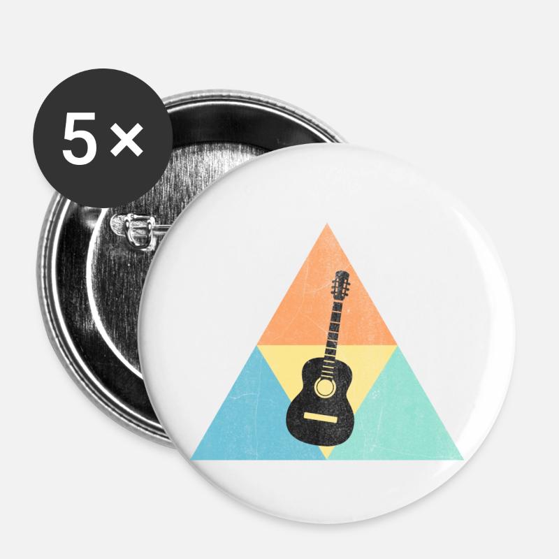 guitar - Buttons small 1''/25 mm (5-pack) - white