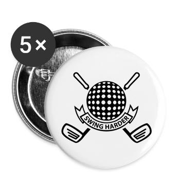 swing_harder_f1 - Buttons small 1''/25 mm (5-pack) - white - Front