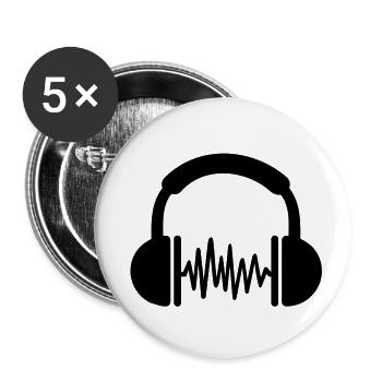 Kopfhörer - Buttons klein 25 mm (5er Pack) - Weiß - Vorne