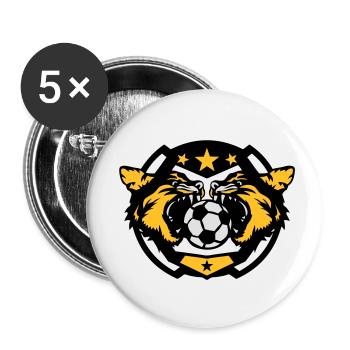 soccer foot cougar logo sport ballon - Lot de 5 petits badges (25 mm) - blanc - Devant