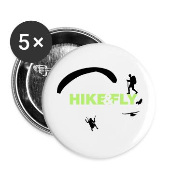 Hike Fly - Buttons klein 25 mm (5er Pack) - Weiß - Vorne