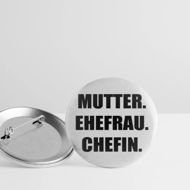 Mutter Ehefrau Chefin Buttons klein 25 mm (5er Pack)