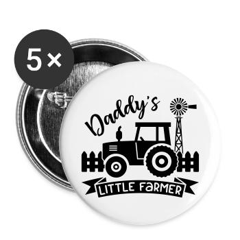 Little Farmer Daddy - Lot de 5 petits badges (25 mm) - blanc - Devant