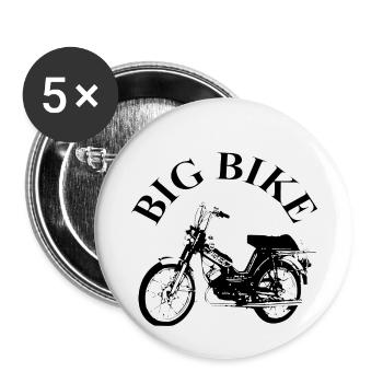 Moped Old School Retro - Buttons small 1''/25 mm (5-pack) - white - Front