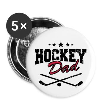 Hockey Dad - Buttons small 1''/25 mm (5-pack) - white - Front