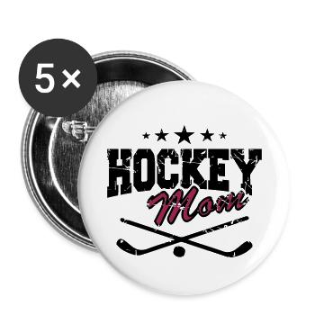 Hockey Mom - Buttons small 1''/25 mm (5-pack) - white - Front