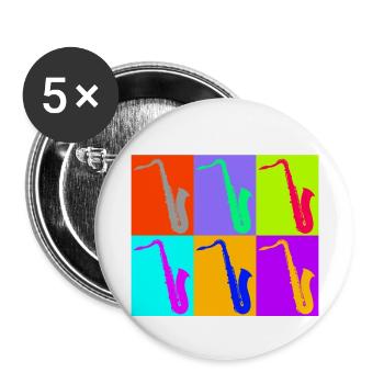 Saxophon sextet - Buttons klein 25 mm (5er Pack) - Weiß - Vorne
