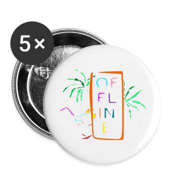 offline multicolor - Buttons small 1''/25 mm (5-pack) - white - Front