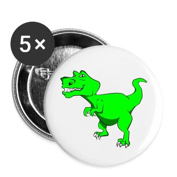 Dino pour les enfants - Lot de 5 petits badges (25 mm) - blanc - Devant