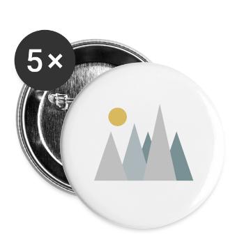 Mountains - Buttons small 1''/25 mm (5-pack) - white - Front