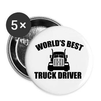 LKW-Fahrer Fernfahrer Truck Trucker Geschenkidee - Buttons klein 25 mm (5er Pack) - Weiß - Vorne
