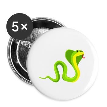 Schlange - Buttons klein 25 mm (5er Pack) - Weiß - Vorne