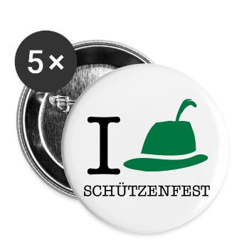 I love Schützenfest - Buttons klein 25 mm (5er Pack) - Weiß - Vorne