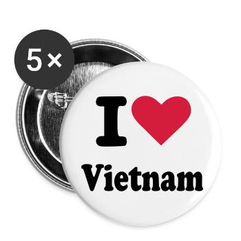 Vietnam - Buttons klein 25 mm (5er Pack) - Weiß - Vorne