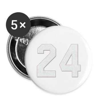 Baseball maillot de maillot numéro / Jersey Number 24 - Lot de 5 petits badges (25 mm) - blanc - Devant