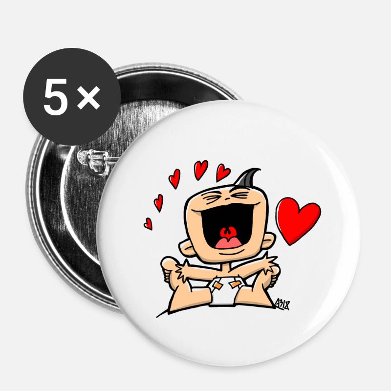 happy baby - Buttons small 1''/25 mm (5-pack) - white