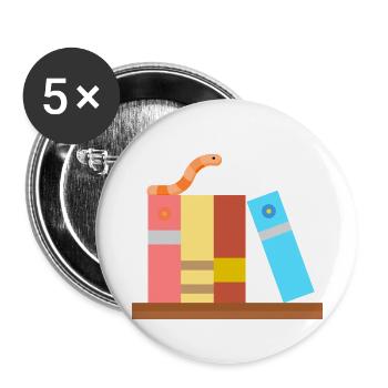bookworm - Buttons small 1''/25 mm (5-pack) - white - Front
