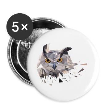 Low Poly Eule Dreieck Design T-Shirt Geschenkidee - Buttons klein 25 mm (5er Pack) - Weiß - Vorne