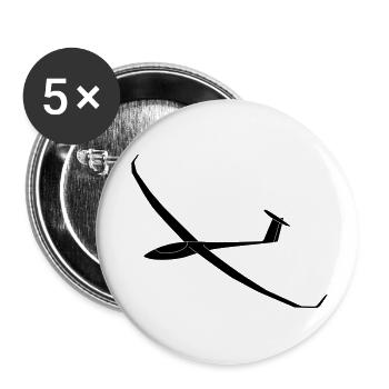js3 18m Segelflugzeug Segelflieger - Buttons klein 25 mm (5er Pack) - Weiß - Vorne
