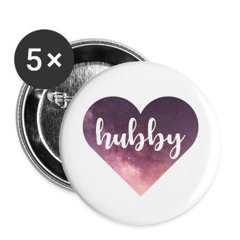 Hubby Galaxy Herz - Buttons klein 25 mm (5er Pack) - Weiß - Vorne