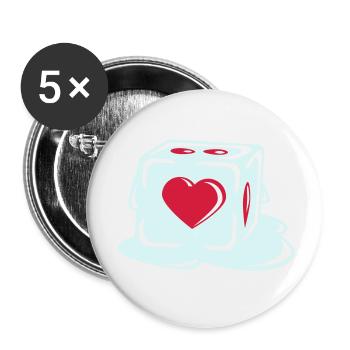 With Heart - Buttons small 1''/25 mm (5-pack) - white - Front