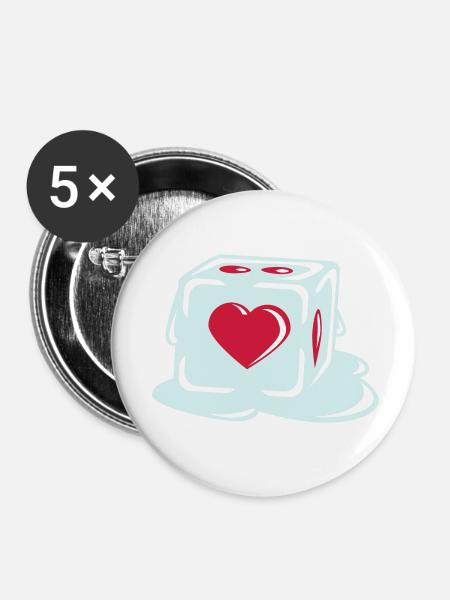 With Heart - Buttons klein 25 mm (5er Pack) - Weiß
