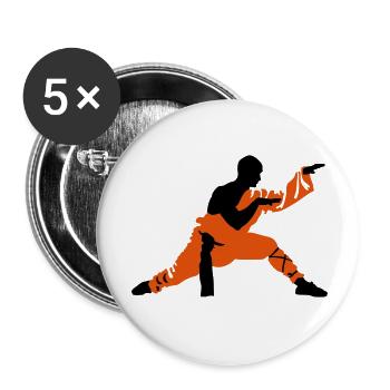 Kung fu - Lot de 5 petits badges (25 mm) - blanc - Devant