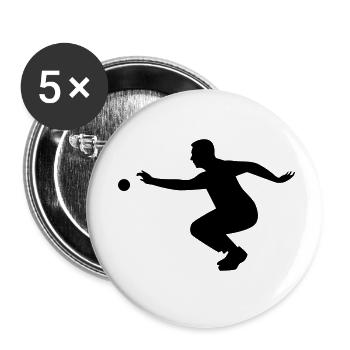 Boule Boccia - Buttons klein 25 mm (5er Pack) - Weiß - Vorne