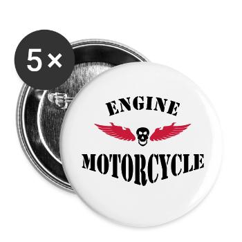 biker - Buttons klein 25 mm (5er Pack) - Weiß - Vorne