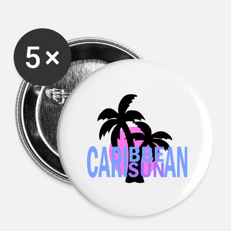 caribbean sun - Buttons small 1''/25 mm (5-pack) - white
