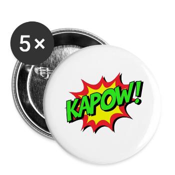 KAPOW Comic Explosion - Buttons klein 25 mm (5er Pack) - Weiß - Vorne