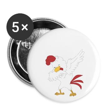 Dabbing chicken farmer farmer - Buttons small 1''/25 mm (5-pack) - white - Front