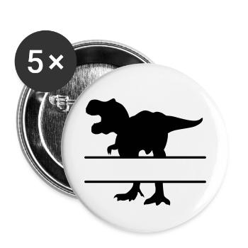 Dinosaur - own text, own name, T Rex - Buttons small 1''/25 mm (5-pack) - white - Front