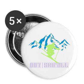 Skiing 007 - Buttons small 1''/25 mm (5-pack) - white - Front