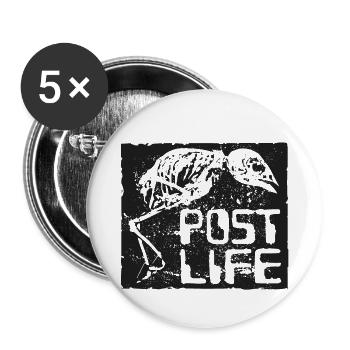 Post Life - skeleton bird - Buttons small 1''/25 mm (5-pack) - white - Front
