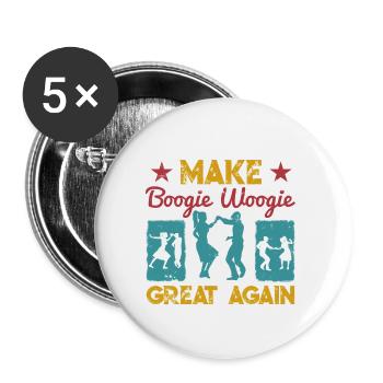 Make Boogie Woogie Great Again Tanzen Geschenk - Buttons klein 25 mm (5er Pack) - Weiß - Vorne