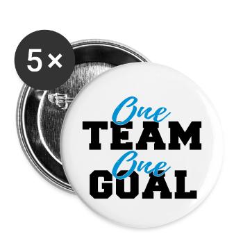 Objectif de travail d'équipe Sport Objectif d'équipe - Lot de 5 petits badges (25 mm) - blanc - Devant