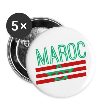 Maroc - Lot de 5 petits badges (25 mm) - blanc - Devant