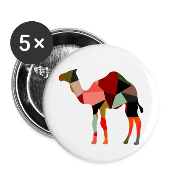 Chameau - Lot de 5 petits badges (25 mm) - blanc - Devant