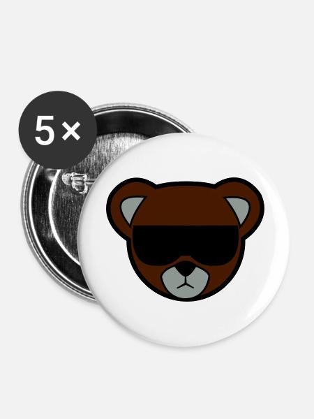 baer - Buttons klein 25 mm (5er Pack) - Weiß