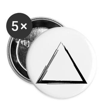 Triangle Grunge Shape Tribal Symbol - Buttons small 1''/25 mm (5-pack) - white - Front
