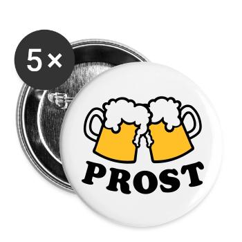 Bière - Lot de 5 petits badges (25 mm) - blanc - Devant